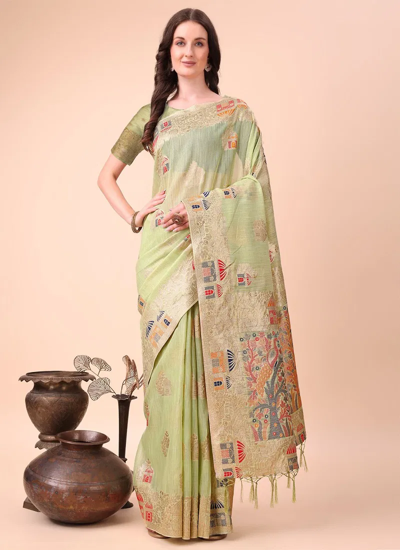 Linen Weaves By Astita Cotton Weeding Wear Saree Exporters In India